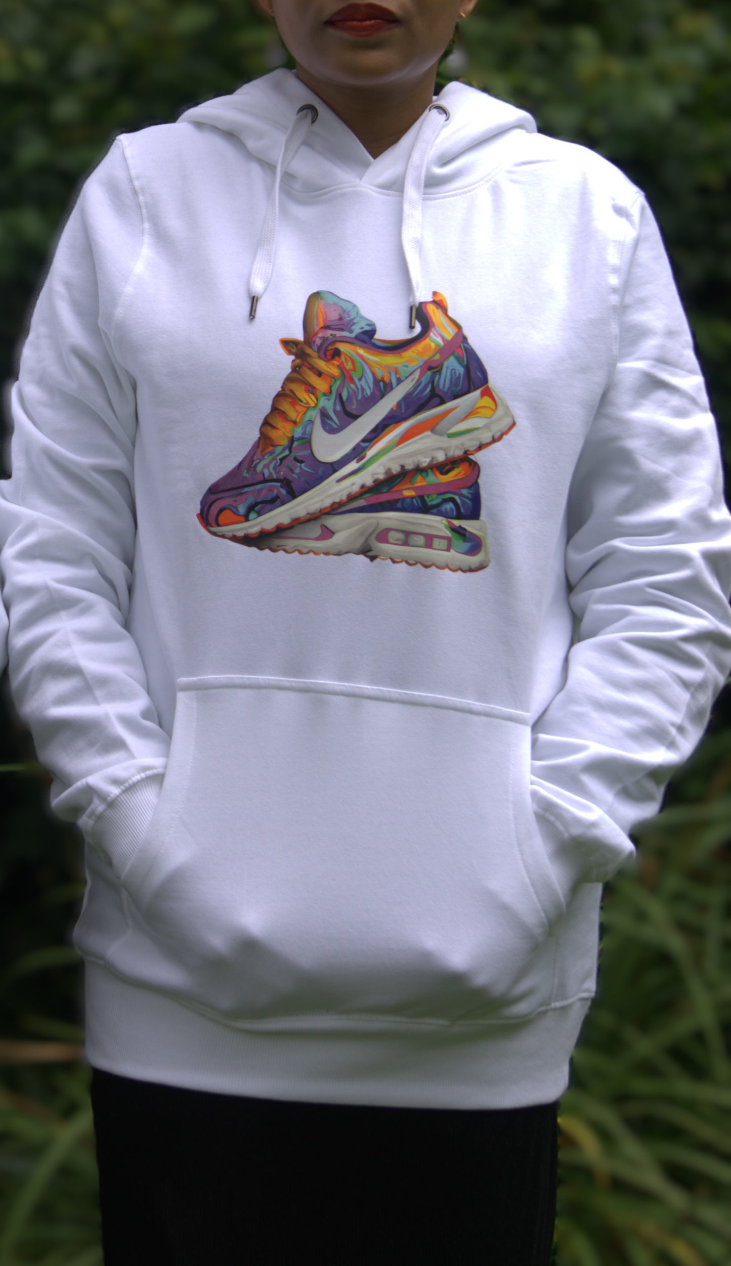 Classic White Organic Cotton Hoodie – Electric Kicks Edition