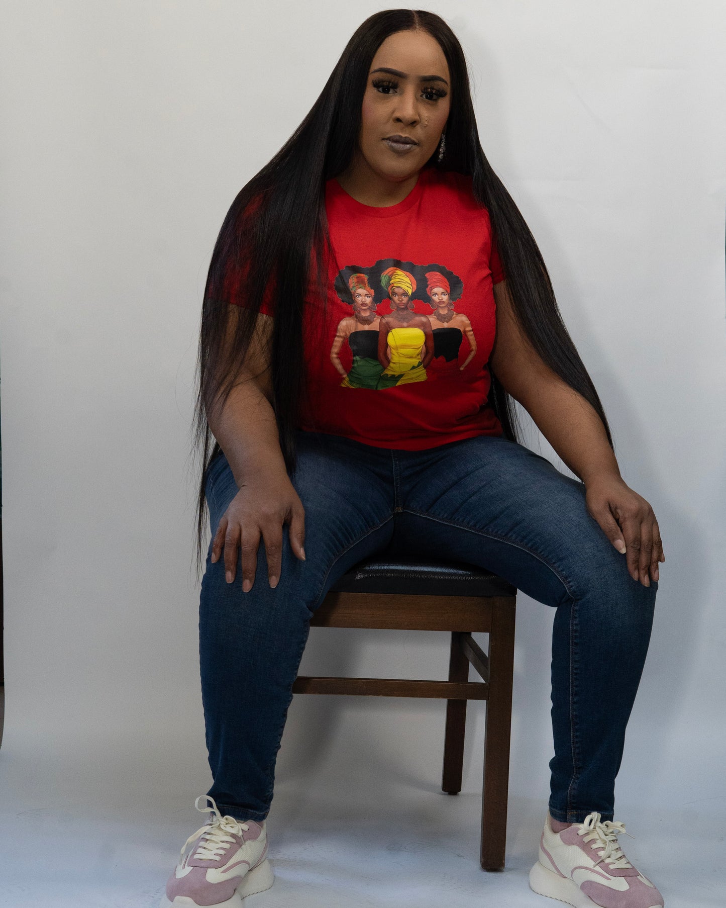 Three Empress Tee – Red Edition. Style meets soul.