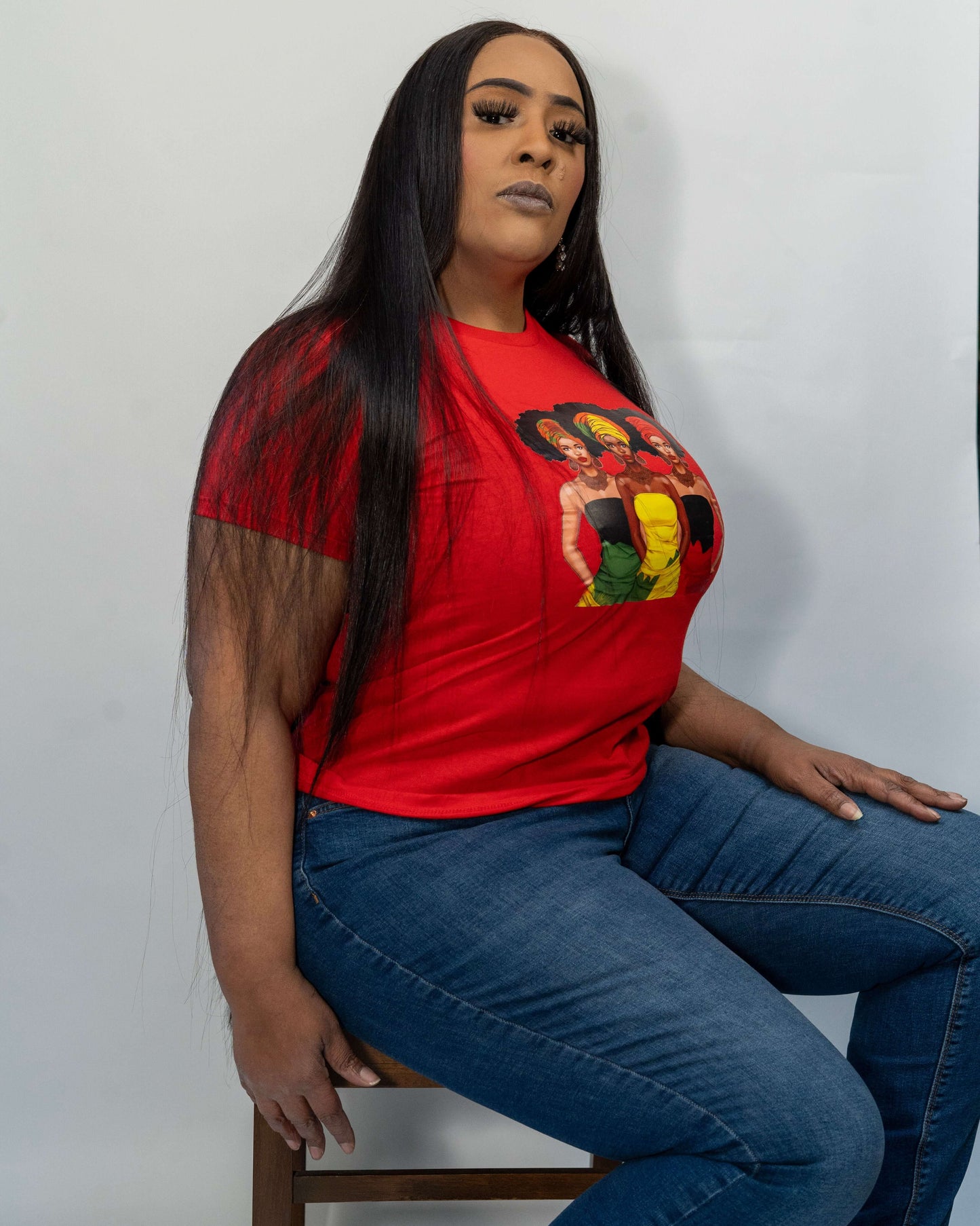 Three Empress Tee – Red Edition. Style meets soul.
