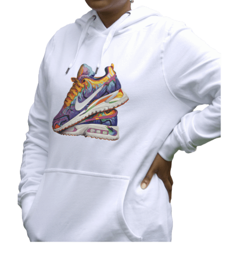 Classic White Organic Cotton Hoodie – Electric Kicks Edition