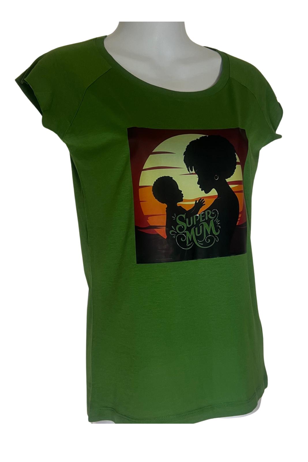 Super Mum Forest Green Bamboo Blend Raglan Top