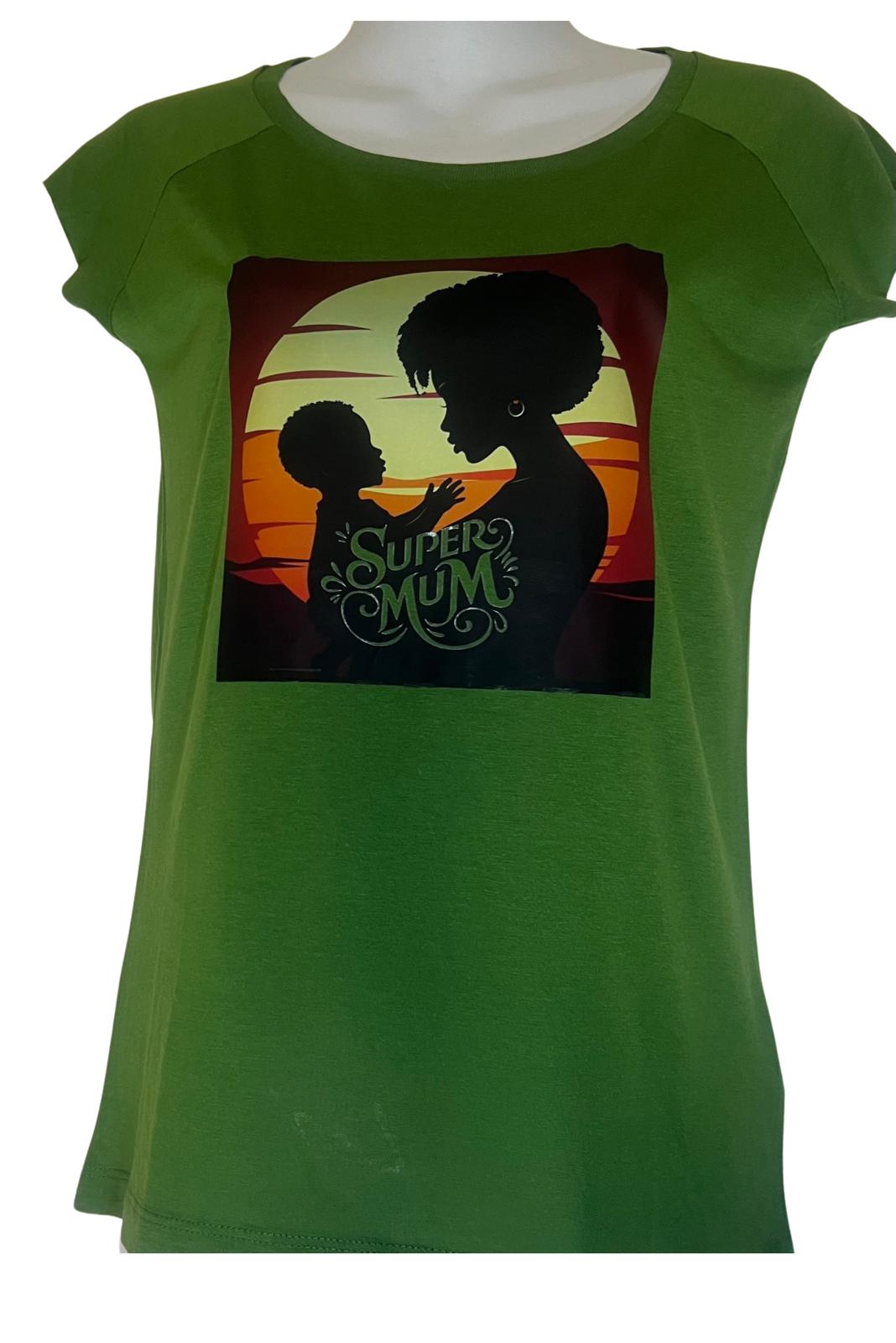 Super Mum Forest Green Bamboo Blend Raglan Top