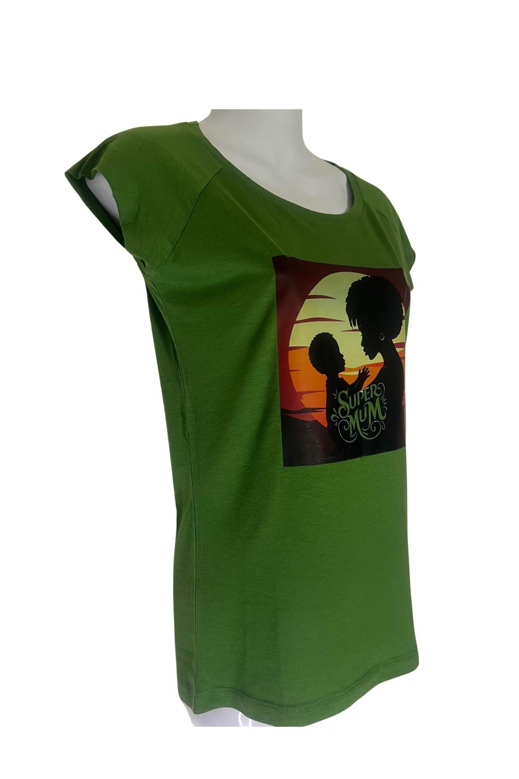 Super Mum Forest Green Bamboo Blend Raglan Top